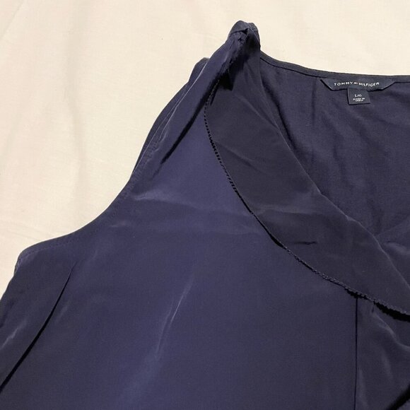 Tommy Hilfigure Womens Large Sleeveless Top Ruffle Front - Picture 5 of 16